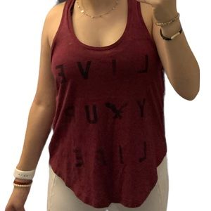 American Eagle Graphic Red Tank Top
